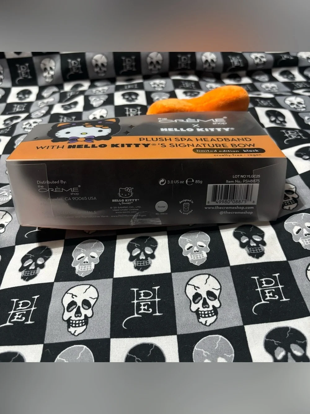 Crème Shop x Hello Kitty Halloween Black Cat Plush Spa Headband